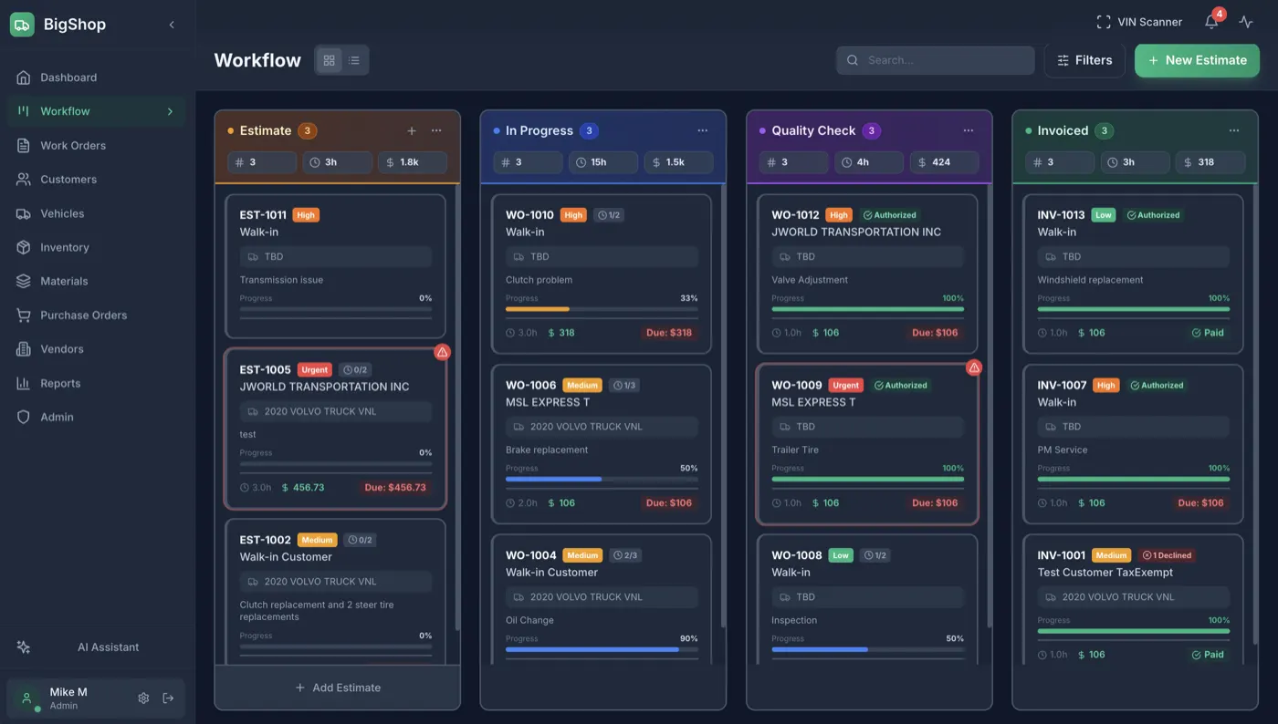 BigShop AI Dark Mode